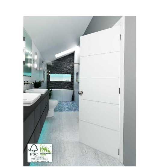 EightDoors Atlanta 80-in White Flush Primed Pine MDF Slab Door - Cheap Fitting