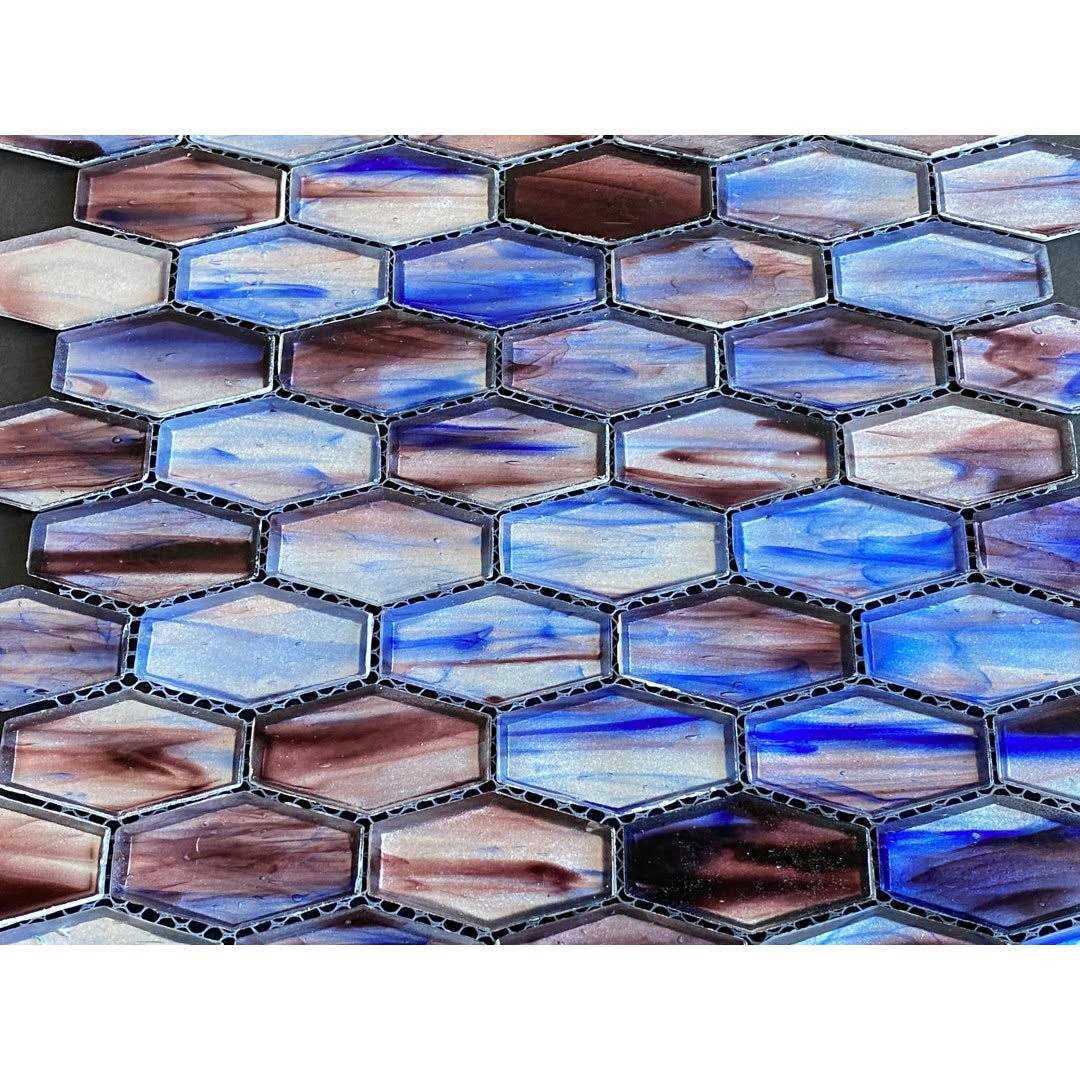 Mosaic Studio Iridescent 1 1/4 x 2 Long Hexagon Glass Tile - Cheap Fitting