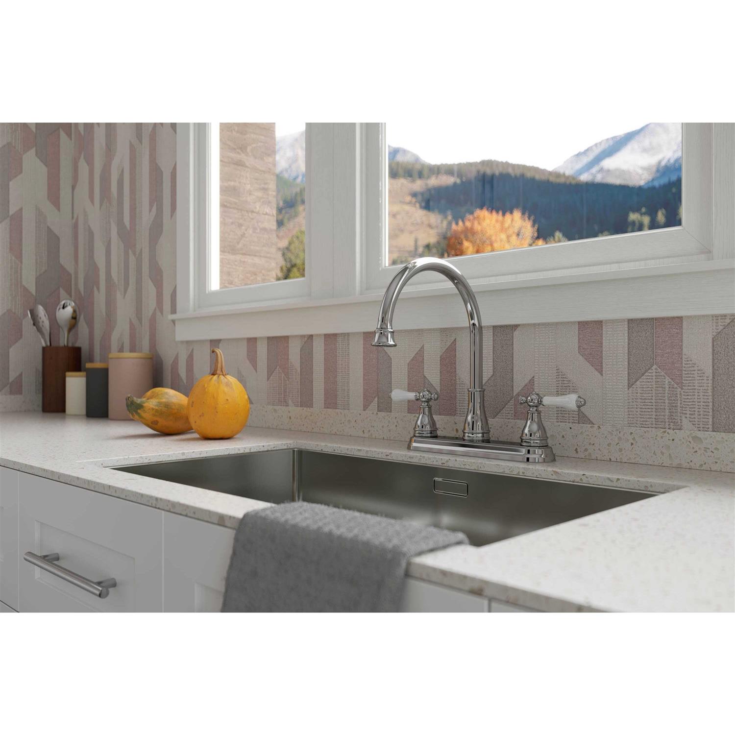Pfister Sonterra Polished Chrome 2-Handle Deck Mount High-Arc Kitchen Faucet - Cheap Fitting