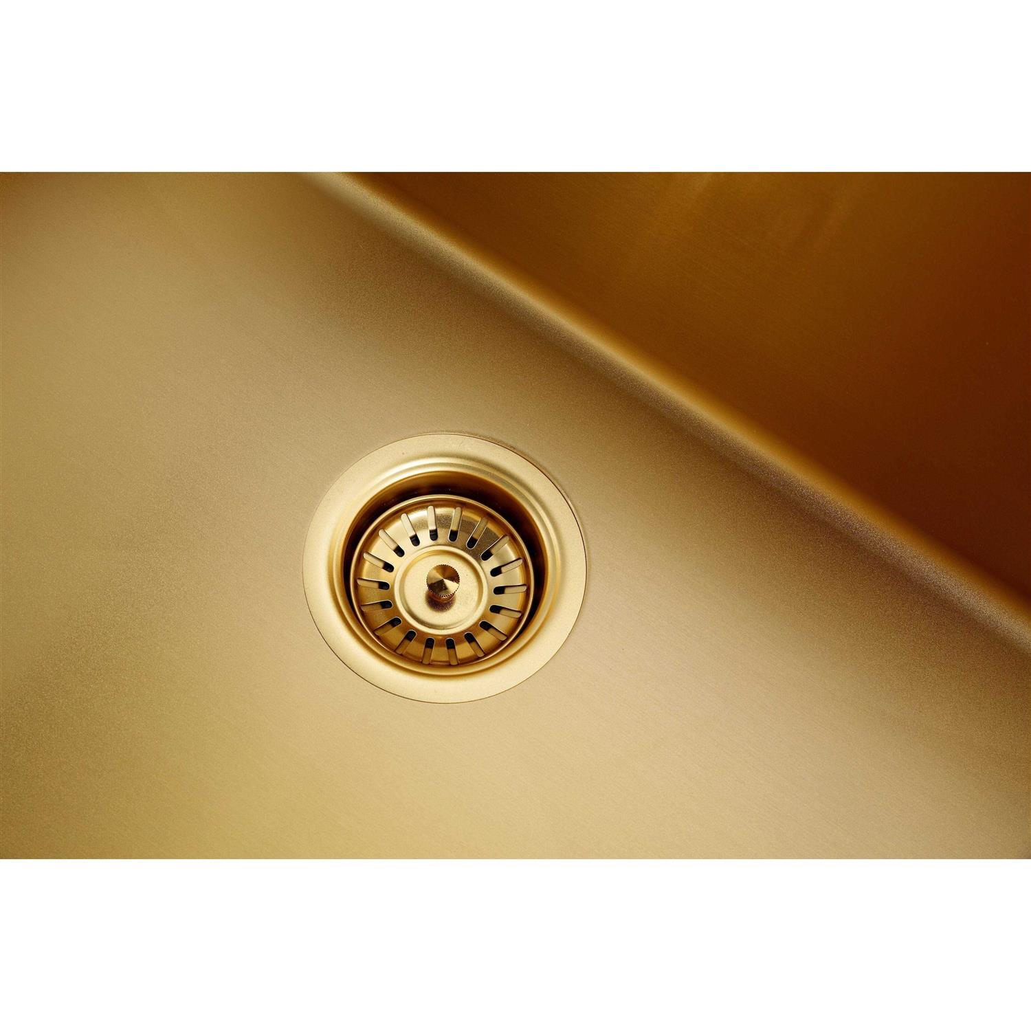 Cb Home 33 Drop-in&Undermount Single Bowl Gold Kitchen Sink - Cheap Fitting