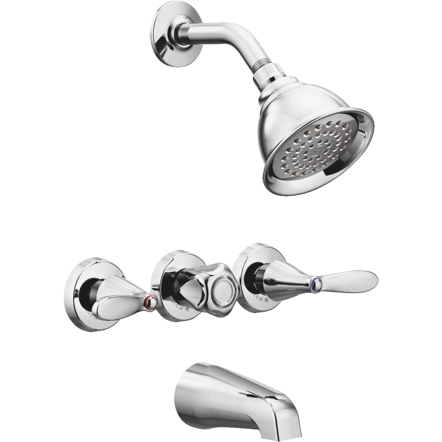 Moen Adler 3-Handle Chrome Tub and Shower Faucet 82663 - Cheap Fitting