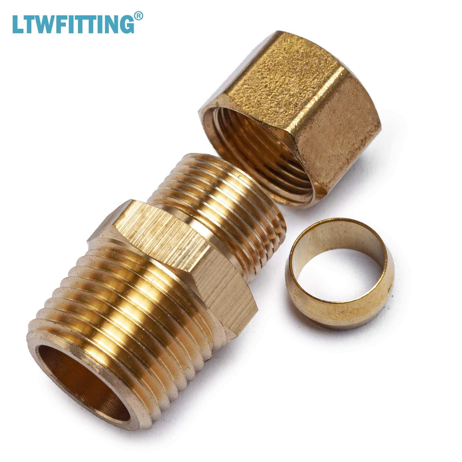 LTWFITTING 3/8 in. O.D. Comp x MIP Brass Compression Adapter Fitting - Cheap Fitting