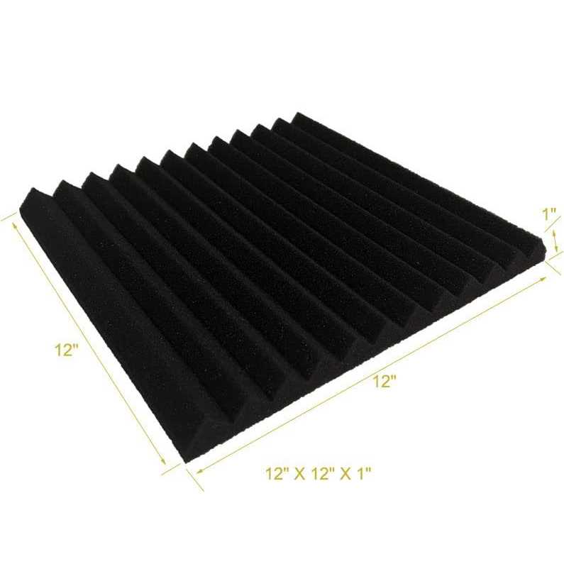 HPKL9999 48 Pack Black 12 X 12 X1 Acoustic Panels Studio Soundproofing Foam Wedge Tiles - Cheap Fitting