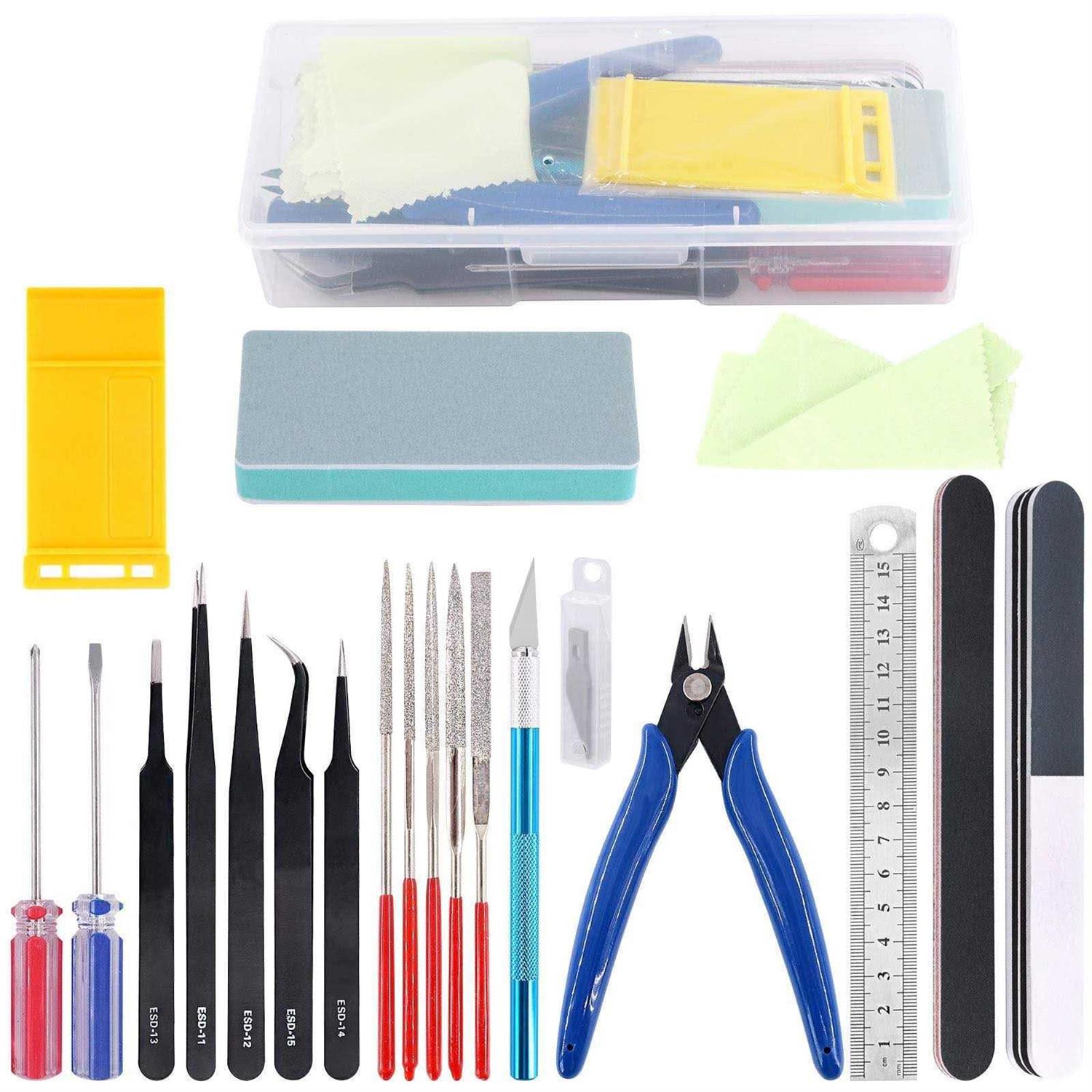 Rustark 21pcs Modeler Basic Tools Craft Set Hobby Building Tools Kit for Gundam Car Model Building - Cheap Fitting