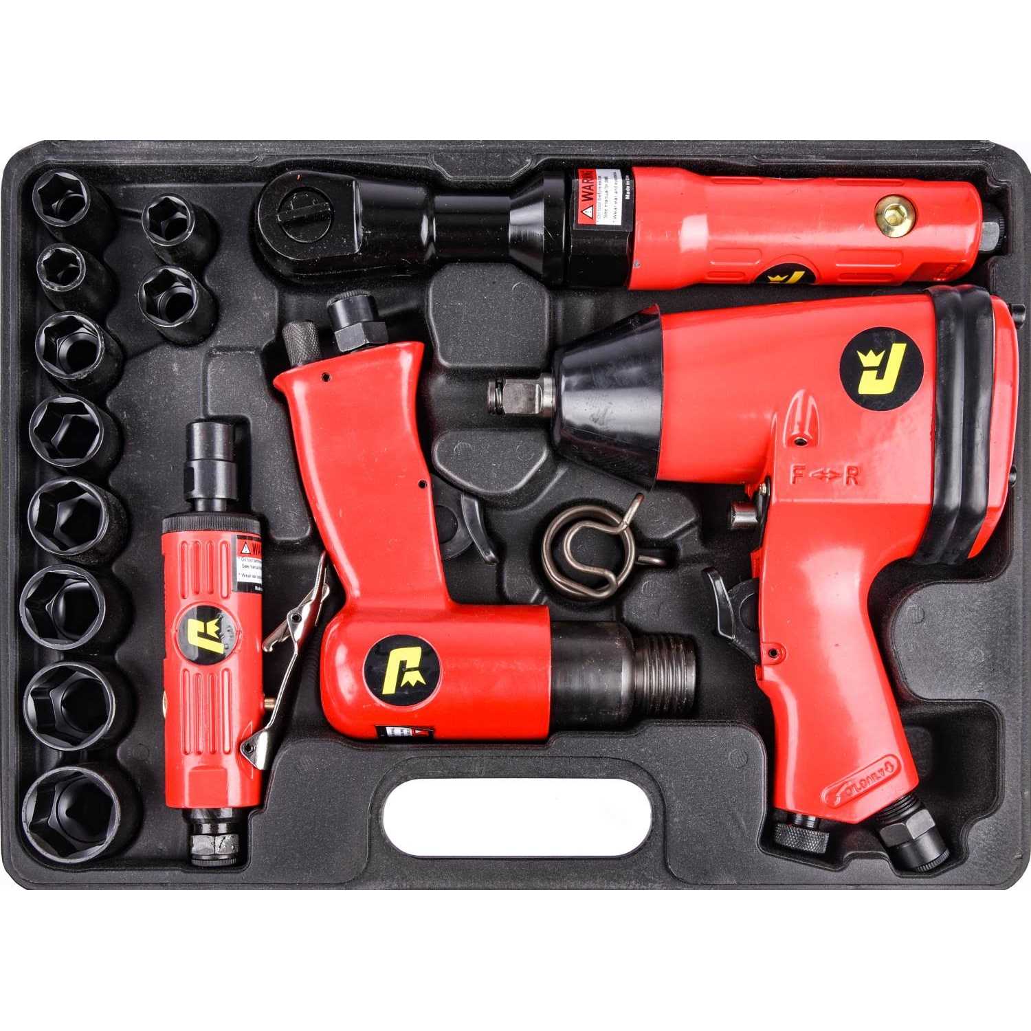 Jegs 81151 Air Tool Kit Includes Impact Wrench Ratchet Wrench Hammer Die Grinder - Cheap Fitting