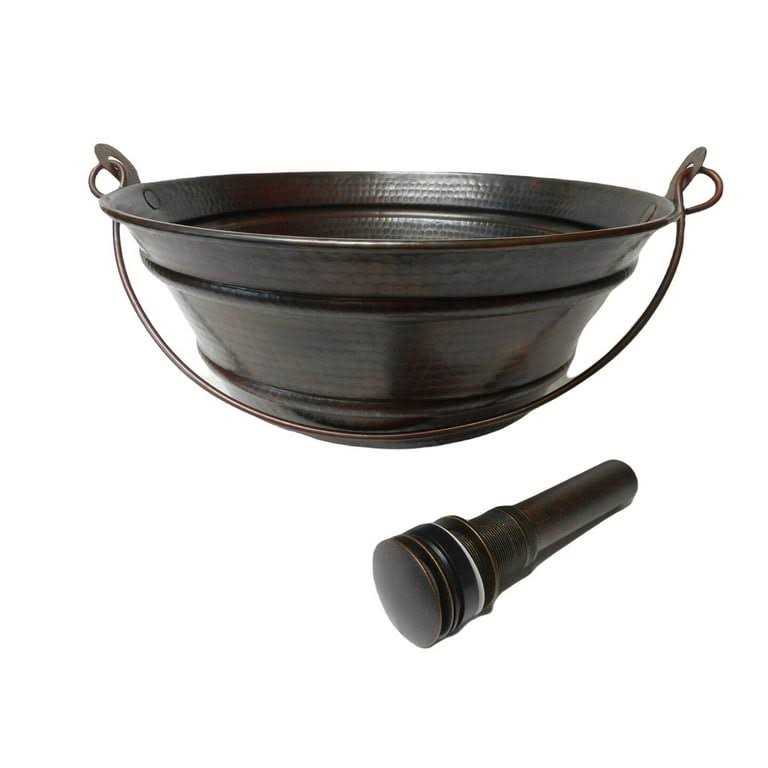Simplycopper WF-B-15 15” Aged Copper Copper Vessel Bathroom Sink - Cheap Fitting