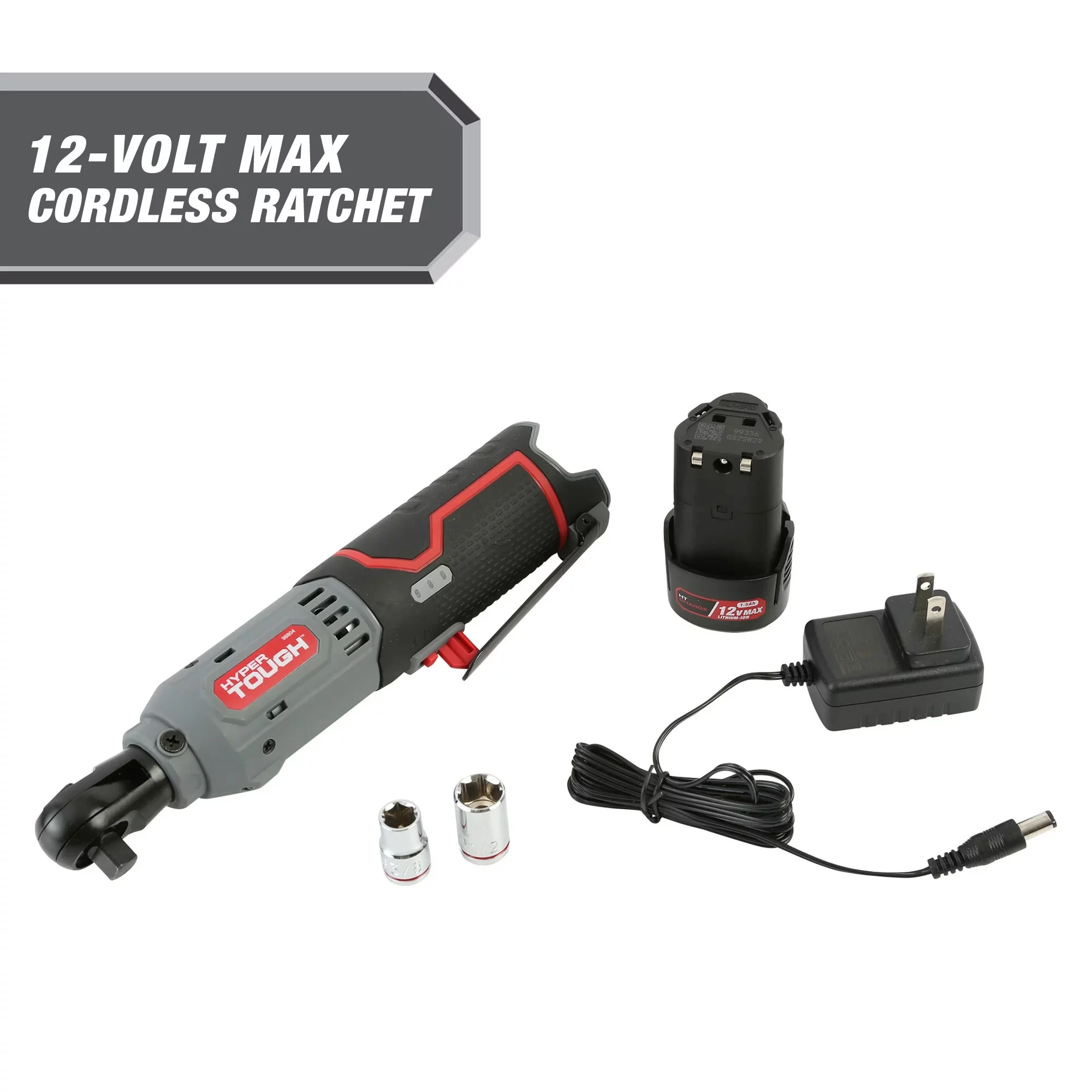 Hyper Tough 12-Volt Cordless Ratchet Wrench Plus 4 Ah Battery, 98804 - Cheap Fitting