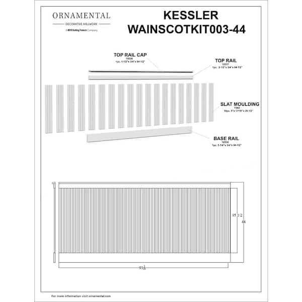 Ornamental Mouldings .75 in. D x 94.5 in. L Unfinished Ambrosia Maple Wainscot Kit Panel Moulding - Cheap Fitting