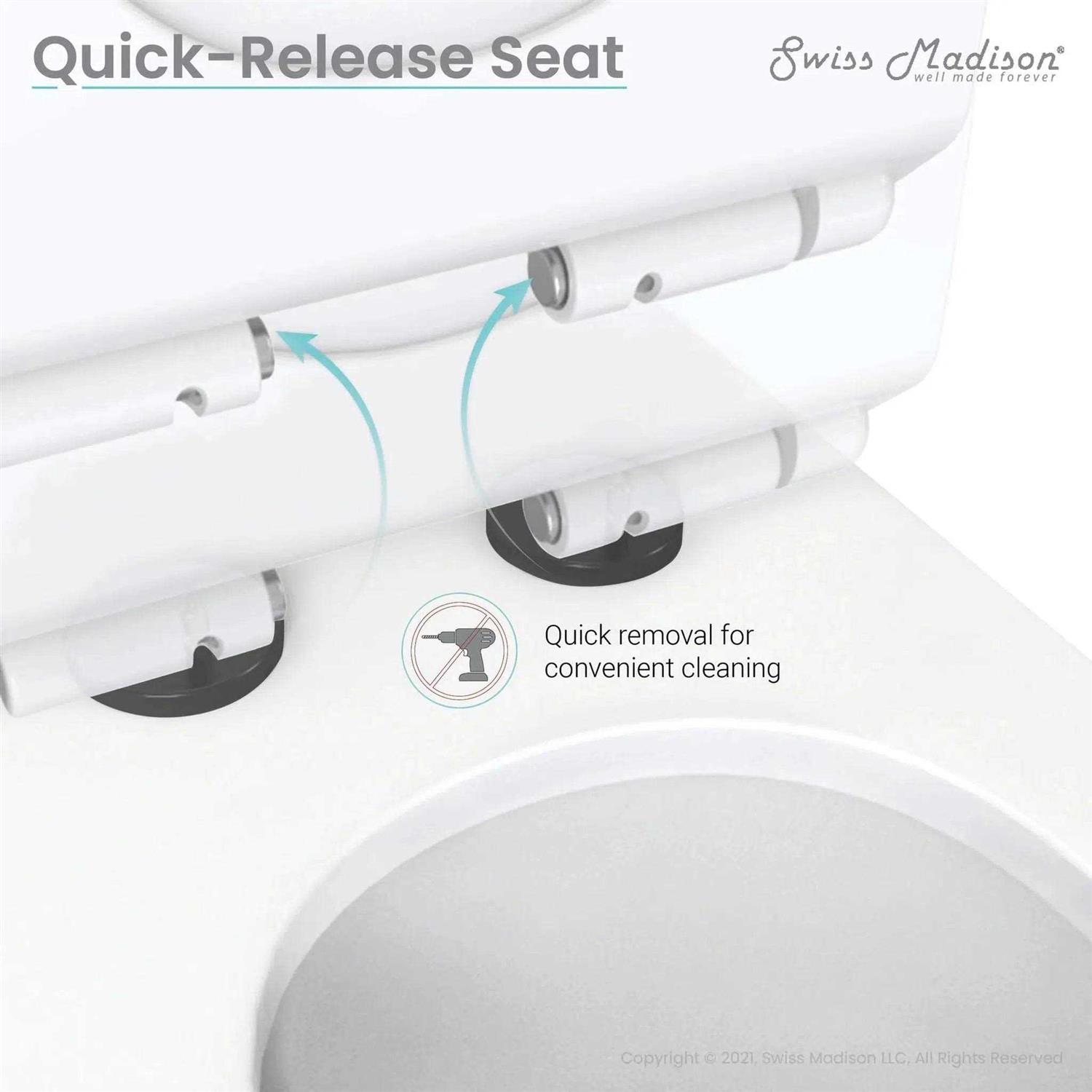 Swiss Madison St. Tropez One-Piece Elongated Toilet Vortex Dual-Flush 1.1/1.6 GPF SM-1T254HB - Cheap Fitting