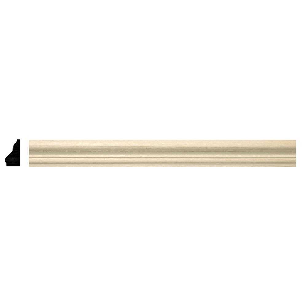 Ornamental Mouldings 1530-4WHW .687 in. D x 1.25 in. W x 47.5 in. L Unfinished White Hardwood Base Cap Moulding - Cheap Fitting