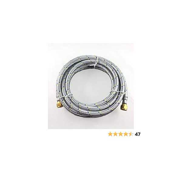16′ Flexible Stainless Steel Braided Hose for Natural/Propane Gas 3/8 BRASSNUT Female Flare Both END - Cheap Fitting