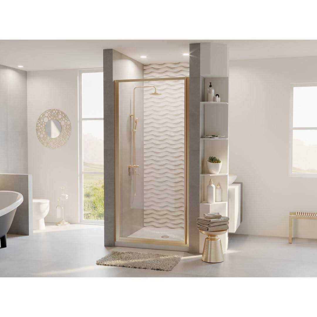 Coastal Shower Doors Legend 22.625 in. to 23.625 in. x 64 in. Framed Hinged Shower Door Clear Glass - Cheap Fitting