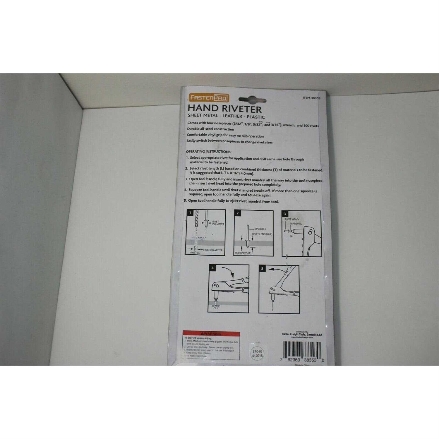 Fasten-Pro Hand Riveter Set - Cheap Fitting