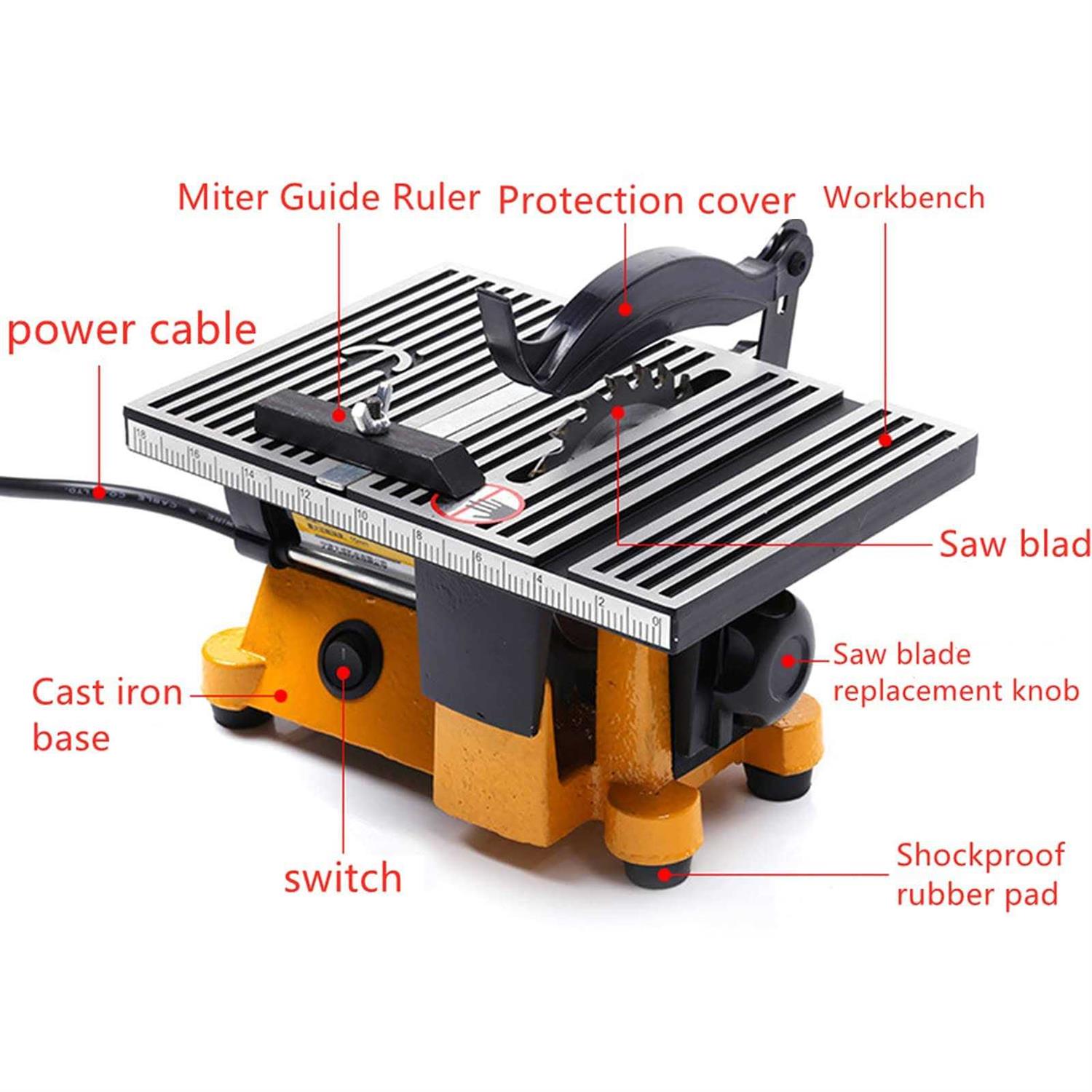 Anmas Home 4 60W Mini Table Saw Top Cut Off Miter Saw for Precision Cut Metal Wood Frame Molding - Cheap Fitting