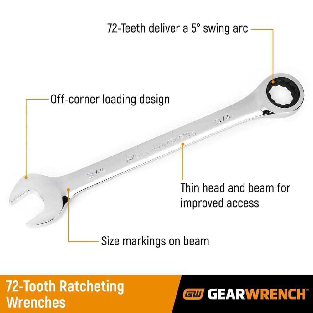 GearWrench 85888 12 Piece Metric X-Beam Ratcheting Combination Wrench Set - Cheap Fitting