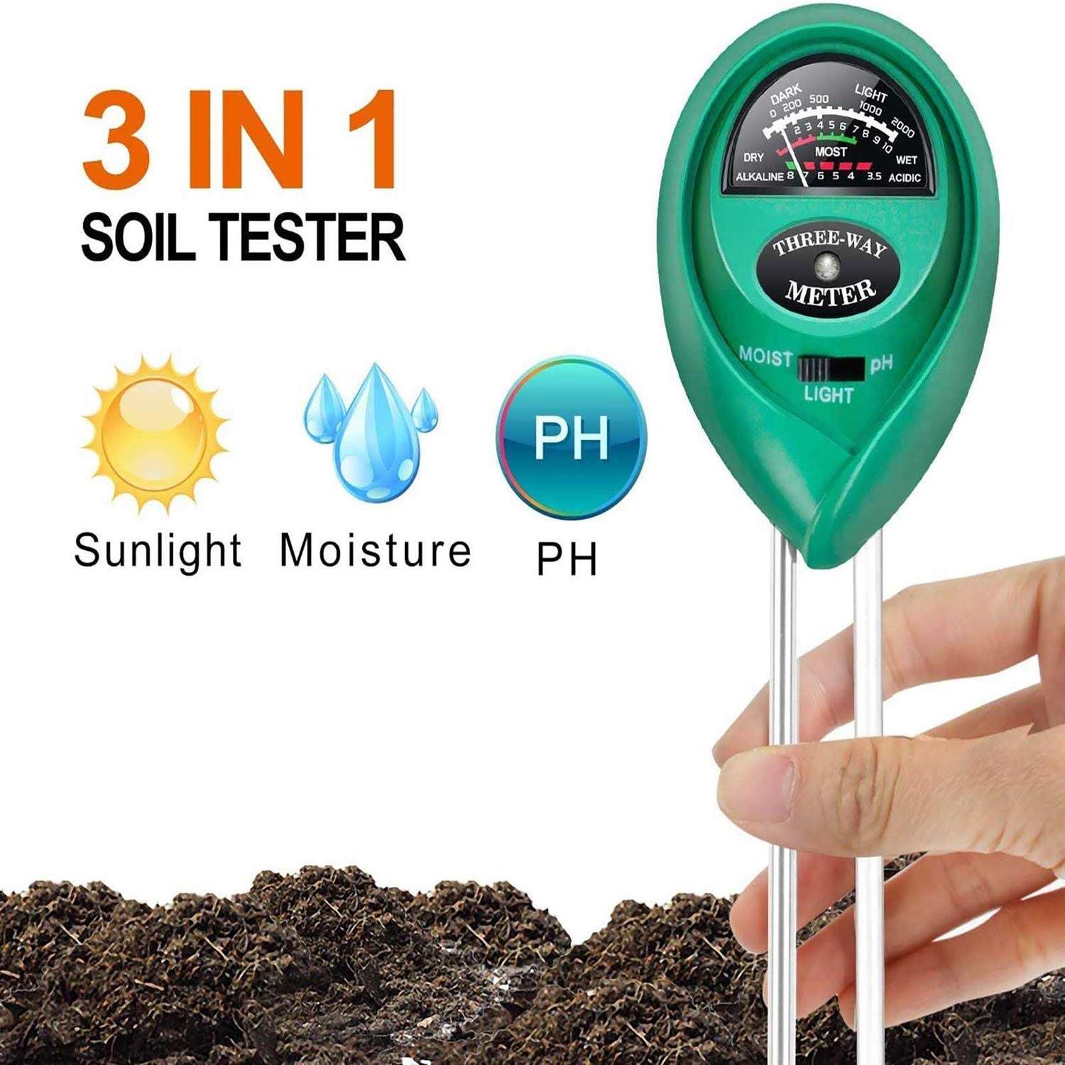 iPower Lgtestsoilx2V1 Soil Meter 3-in-1 Tester Kits With Moisturelightph - Cheap Fitting