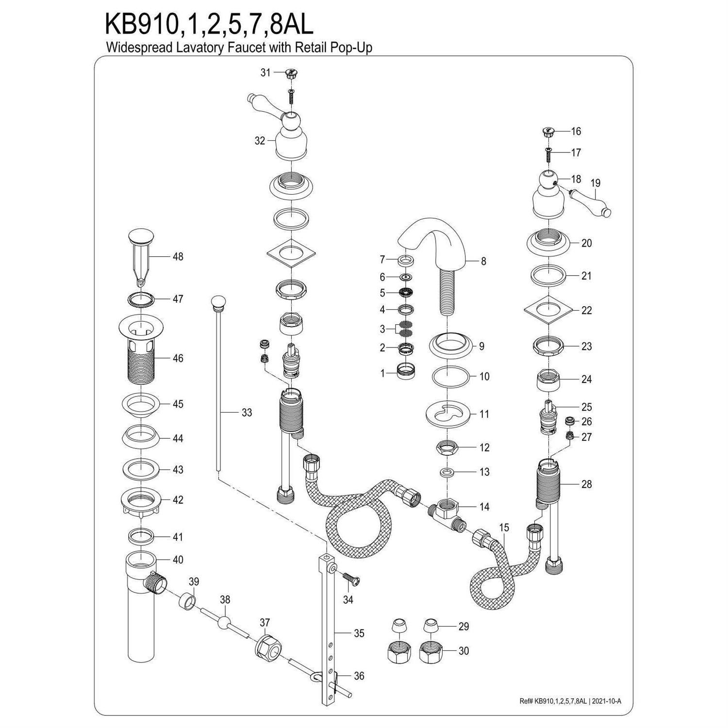 Kingston Brass KB912AL English Country Widespread Bathroom Faucet - Cheap Fitting