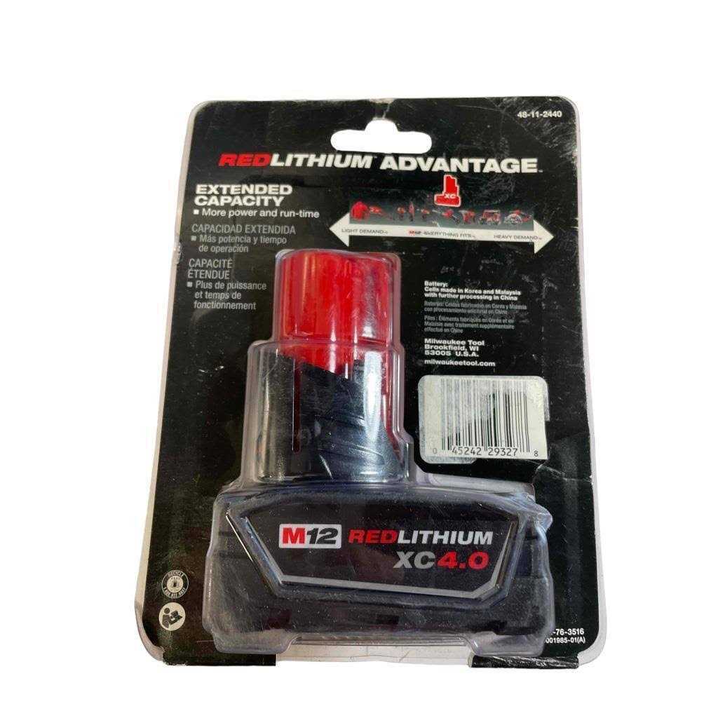 Milwaukee 48-11-2440 M12 REDLITHIUM XC 4.0 Extended Capacity Battery - Cheap Fitting