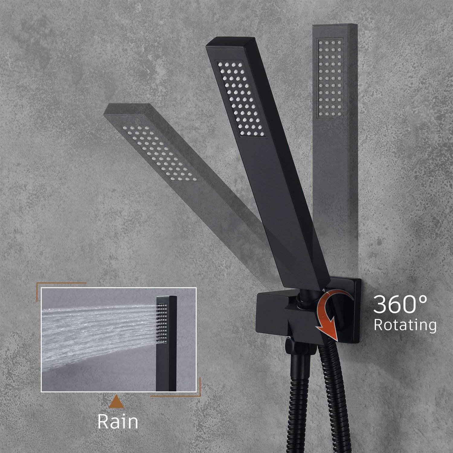 CASAINC M6630-A-22-MB Luxury Complete Shower System with Rough-in Valve Finish - Cheap Fitting