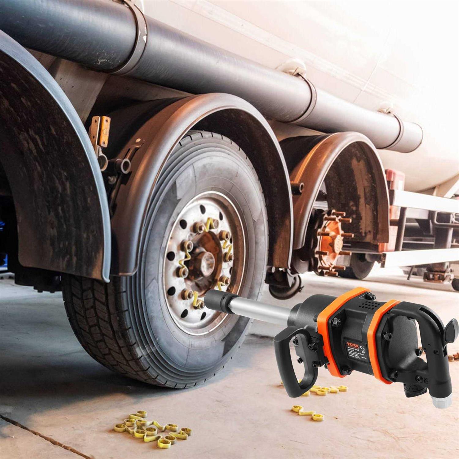 VEVOR 1 Inch Air Impact Wrench Up to 3160 ft-lbs High Reverse Torque Output 1 Pneumatic Impact Gun w/ 8 Inch Extended Anvil & Carrying Case - Cheap Fitting