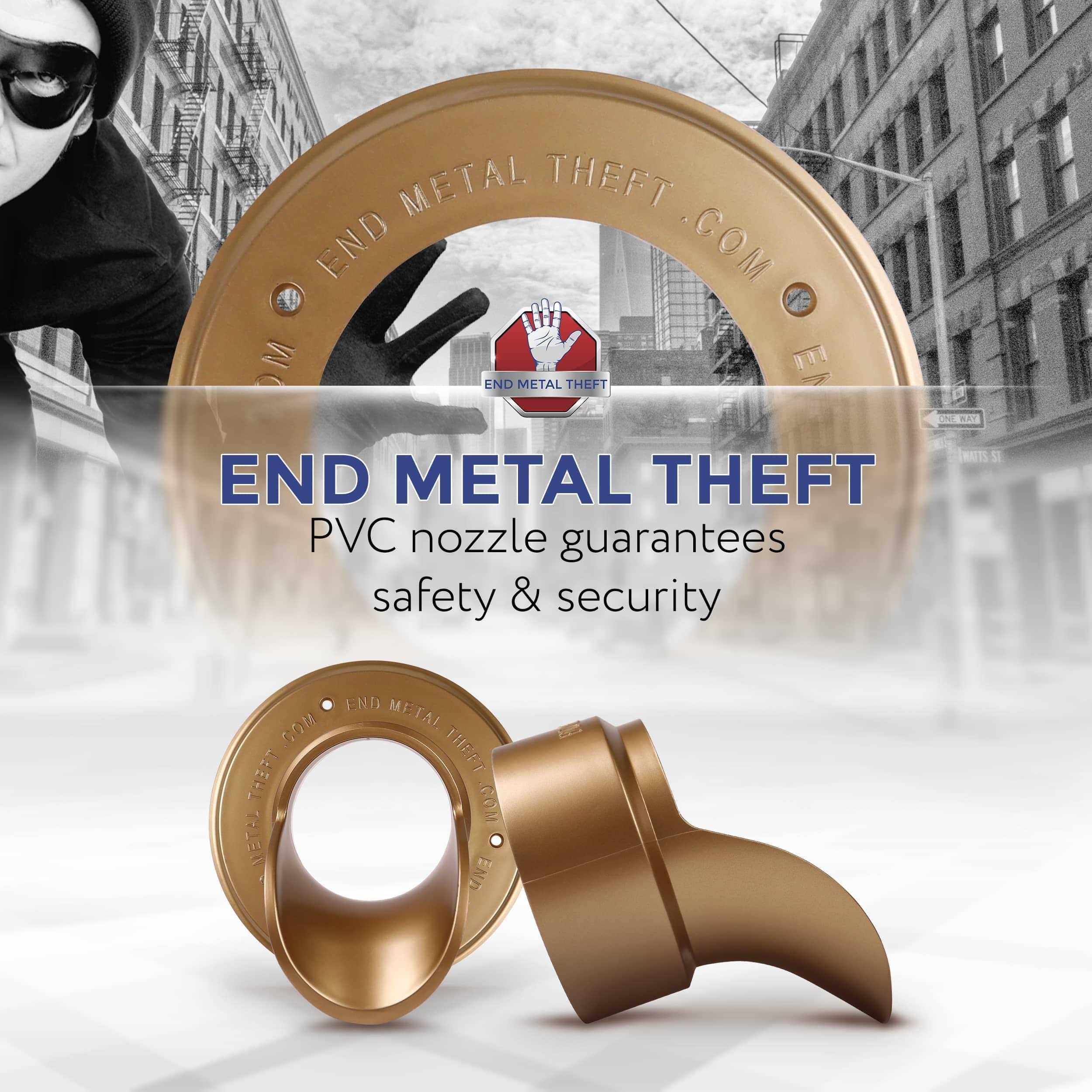 End Metal Theft Plastic Downspout Nozzle and Parapet Overflow Replace Brass Copper Downspout Nozzles and Protect Your Property From Metal - Cheap Fitting