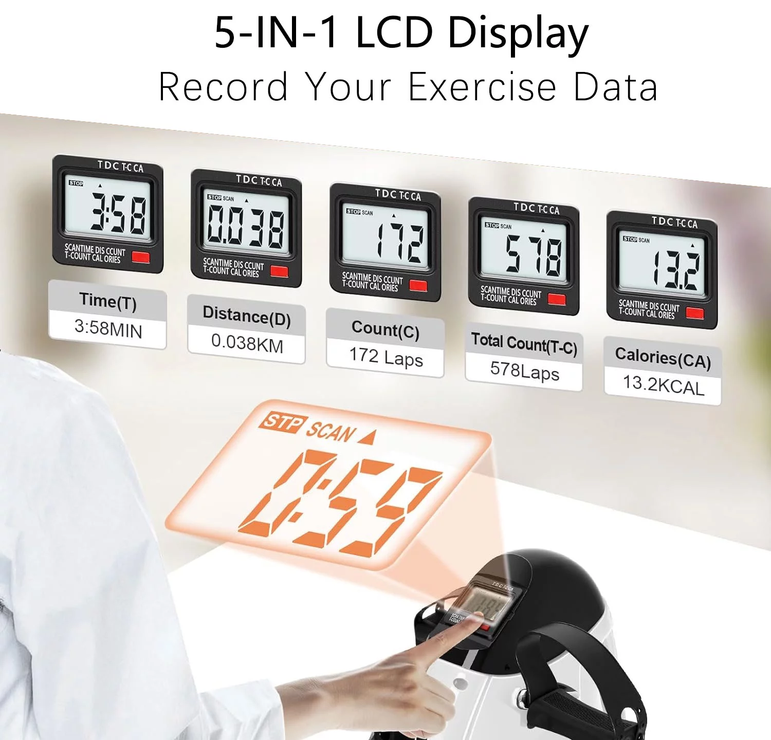 Under Desk Exercise Bike,Stationary Foot Pedal Exerciser,Portable Mini Exercise Bike with LCD Screen Displays for Leg/Arm Fitness and Health,White - Cheap Fitting