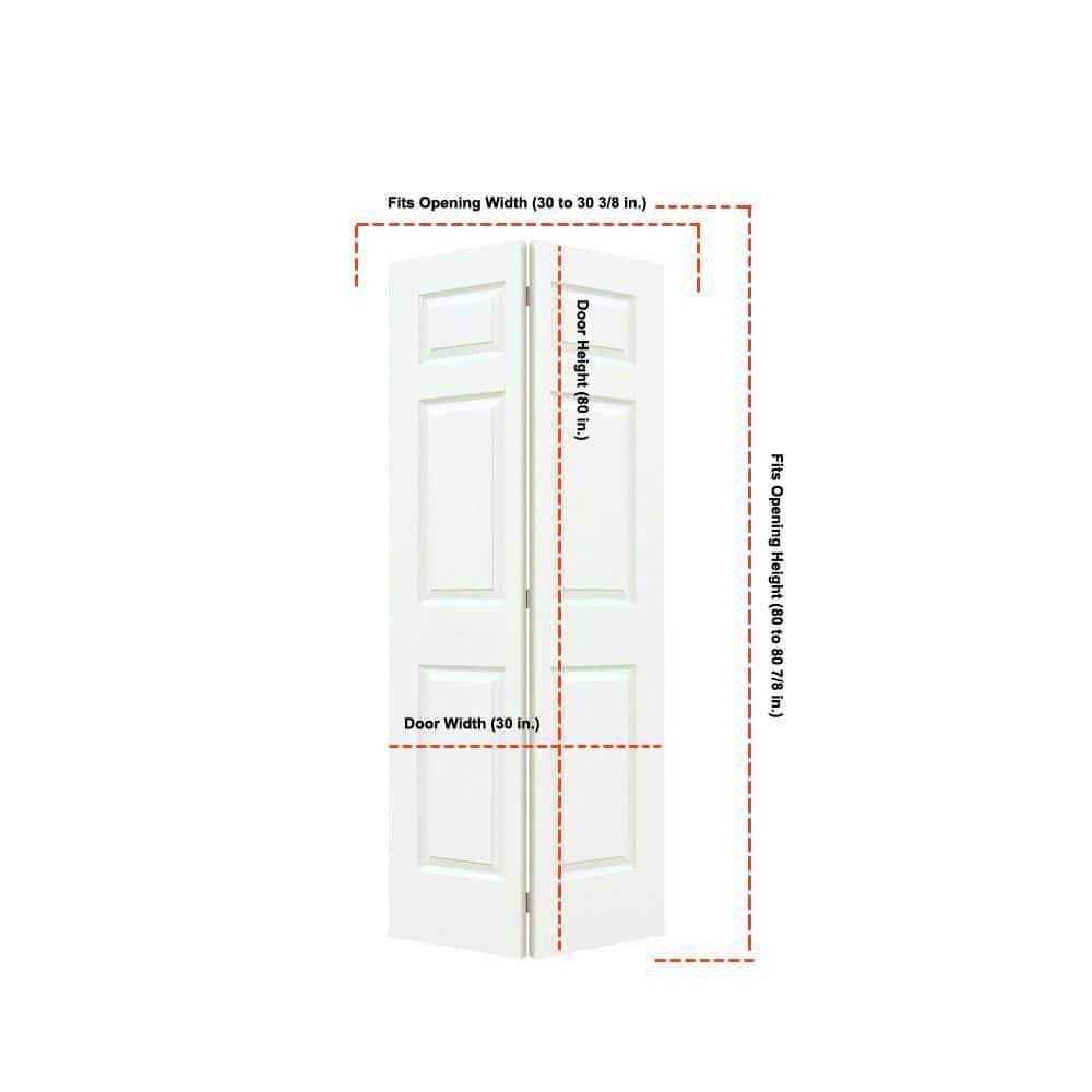 JELD-WEN 80 in. Colonist Painted Textured Molded Composite MDF Closet Bi-Fold Door - Cheap Fitting