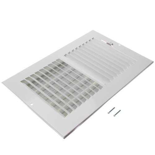 Hart & Cooley 043829 10 x 6 White Two-Way Steel Sidewall/Ceiling Register - Cheap Fitting