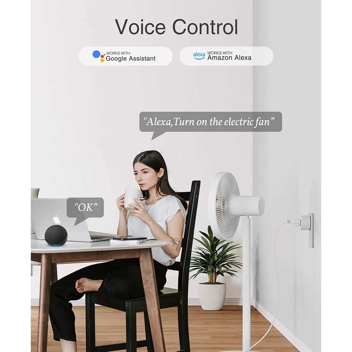 GHome Smart Mini Smart Plug, Wi-Fi Outlet Socket Compatible with Alexa and Google Home - Cheap Fitting