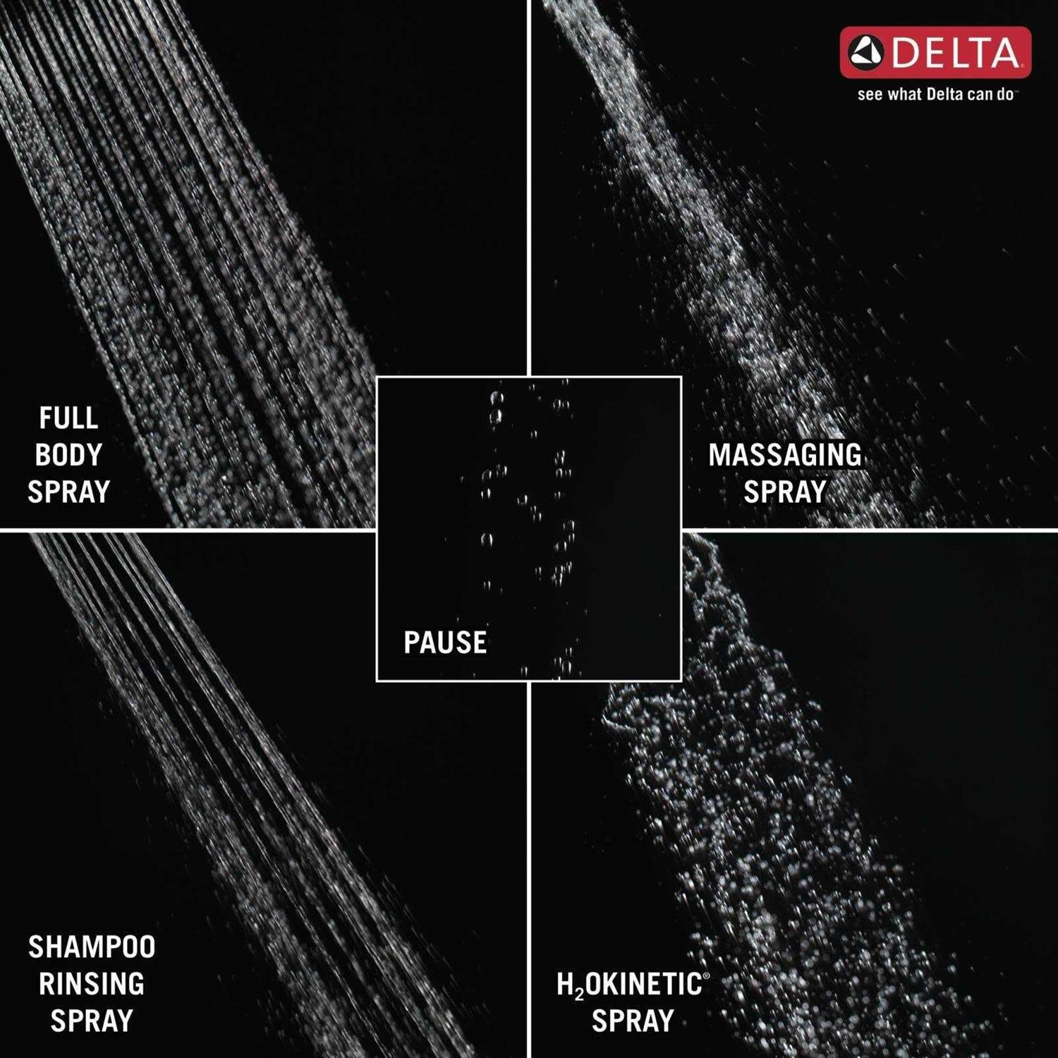 Delta Universal Showering HydroRain H2Okinetic 5-Setting Two-in-One Shower Head - Cheap Fitting