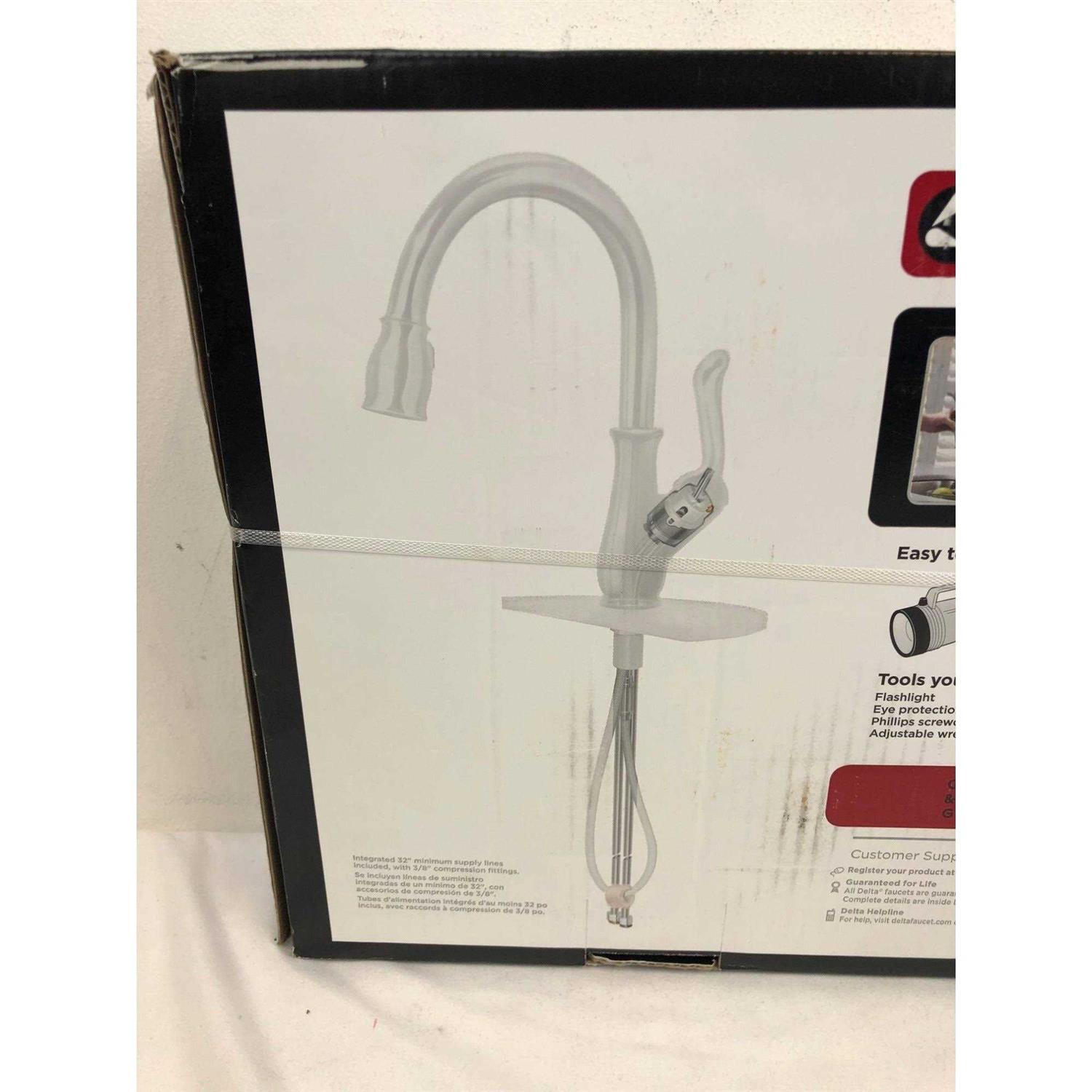 Delta Auburn Single Handle Pull-Down Kitchen Faucet with Soap Dispenser and Technology - Cheap Fitting