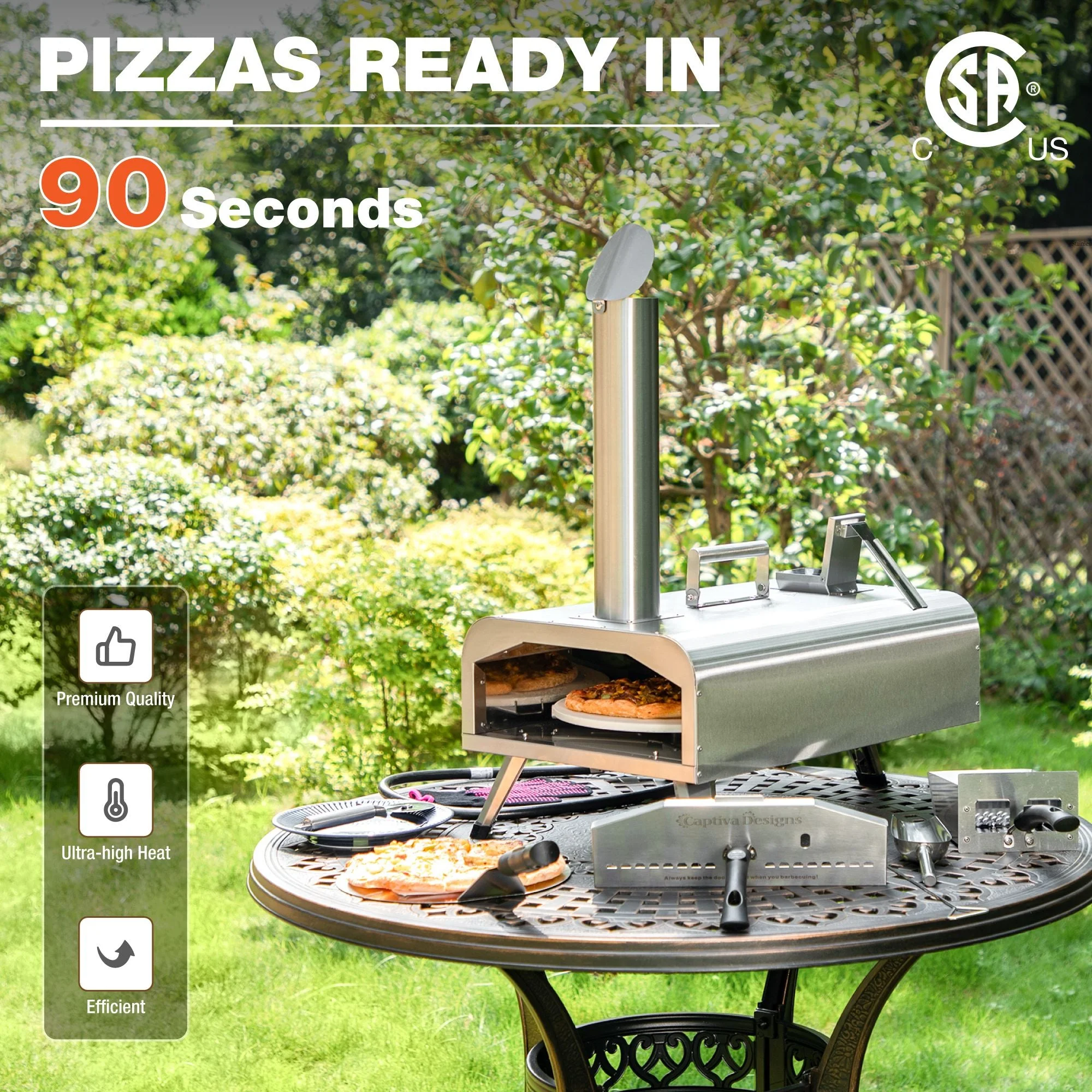 Veransa Vista Outdoor Pizza Oven Wood Fired & Gas Oven with 12