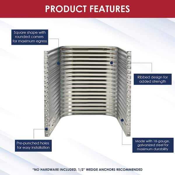 SHAPE PRODUCTS 36 in. D x H Galvanized Steel Egress Window Well - Cheap Fitting