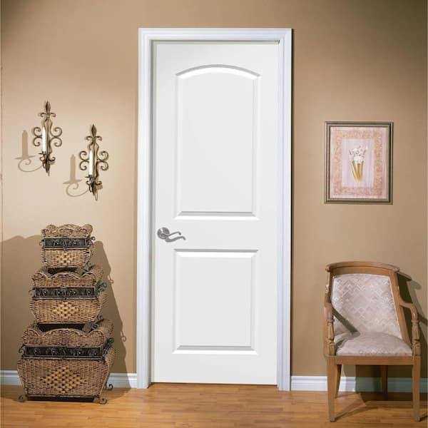 Masonite 80 in. 2 Panel Roman Round Top Hollow-Core Smooth Primed Composite Single Prehung Interior Door - Cheap Fitting