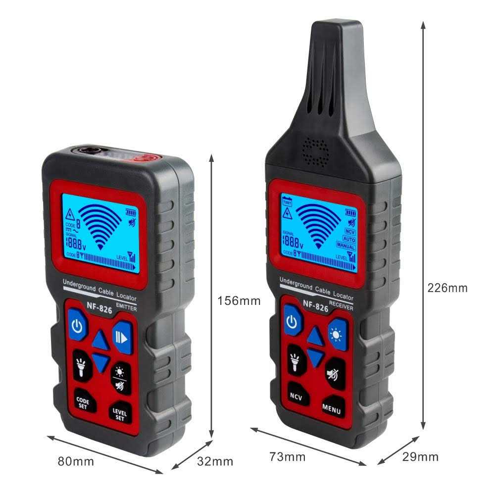 NOYAFA Underground Cable Tester Locator Wire Tracker Detector, Detection of Wall and Underground Cables, Electrical Lines, Water and Gas Supply - Cheap Fitting