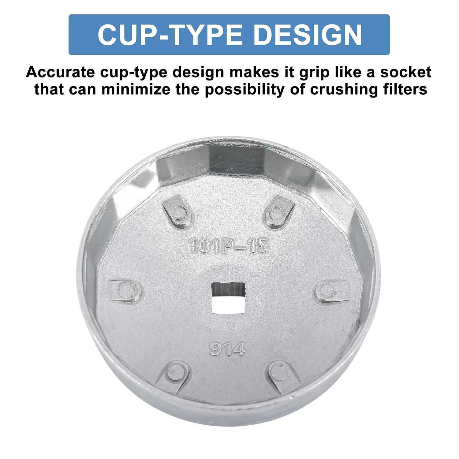 KUNTEC 23pcs Aluminum Alloy Cup Type Oil Filter Cap Wrench Socket Removal Tool Set - Cheap Fitting