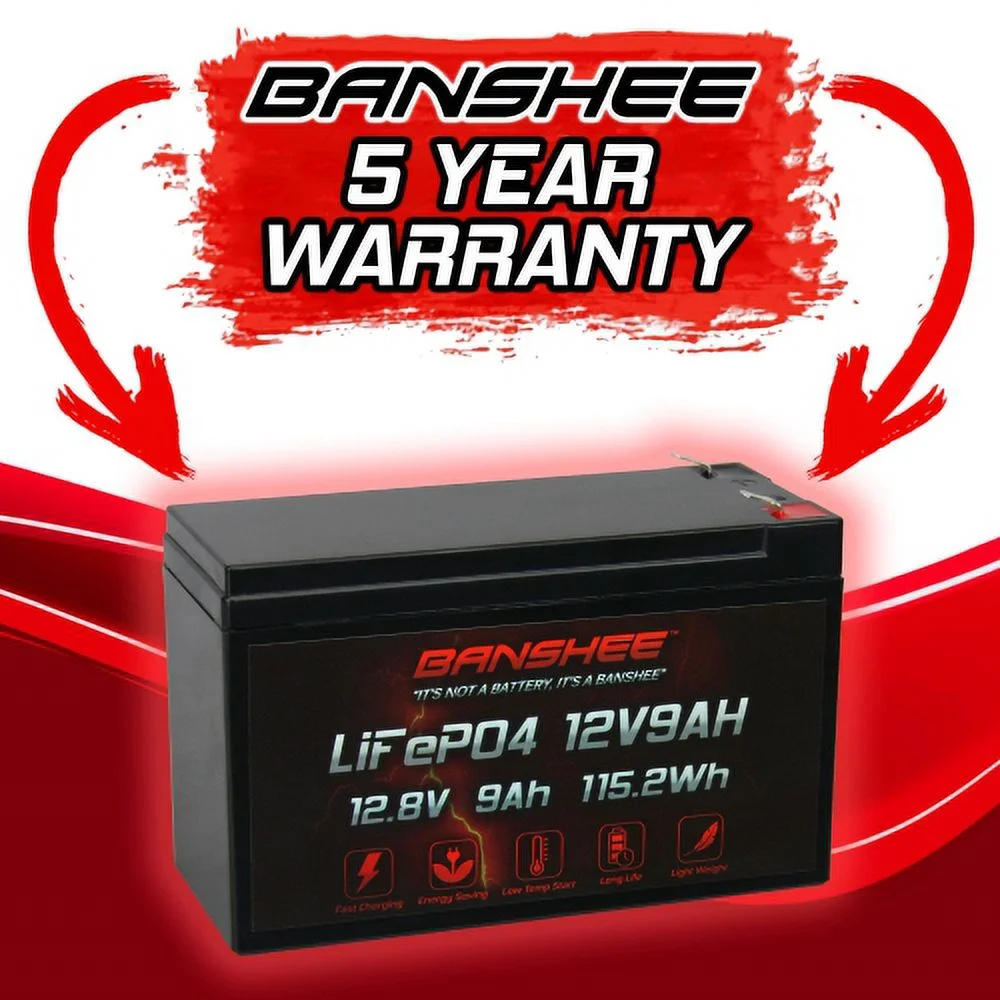 12 Volt 9AH Deep Cycle Rechargeable Lithium ion Battery Perfect for Replace UPS System Fish Finder Battery Maintenance-Free Built in BMS - Cheap Fitting