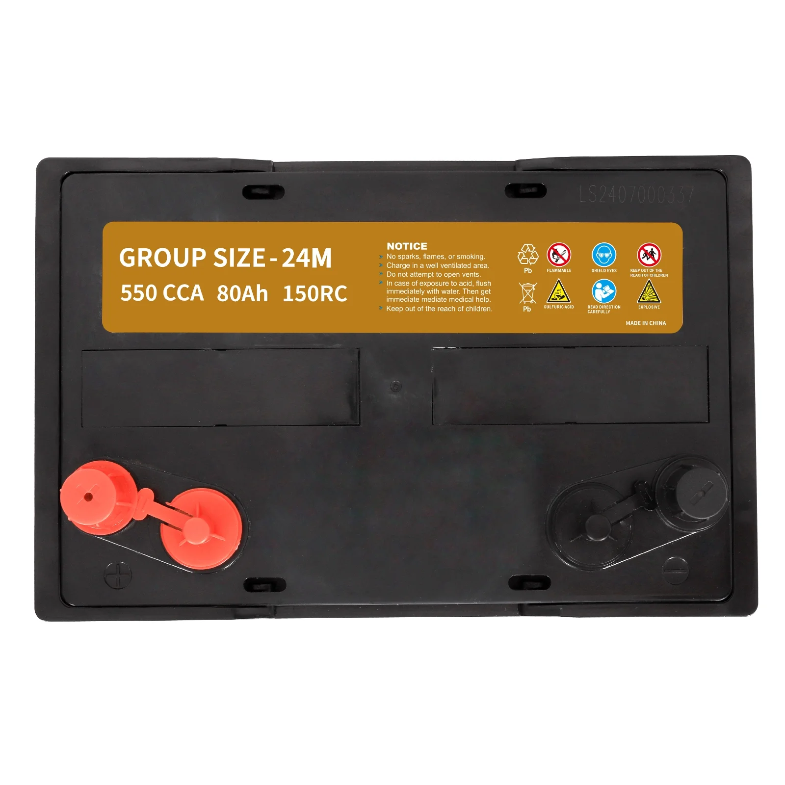 Weize 12V 80AH Dual Purpose AGM Battery, 150RC 550CCA BCI Group 24M Starter & Deep Cycle Sealed Marine & RV Battery - Cheap Fitting