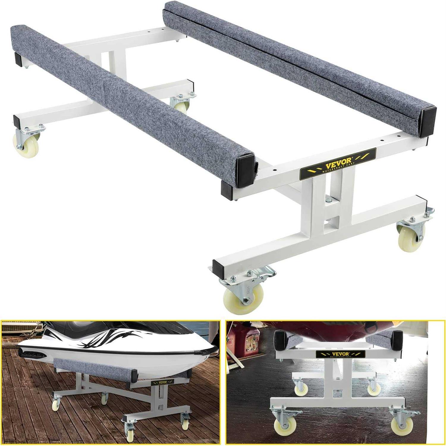 VEVOR Watercraft PWC Dolly 1300 Lbs Capacity Jet Ski Stand Adjustable Width Boat Storage Trailer with Four Casters & Two Brakes - Cheap Fitting