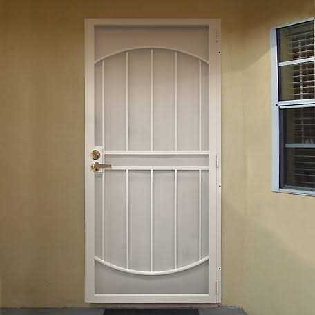 Titan 36 in. x 80 in. Arcada Surface Mount Outswing Steel Security Door with Expanded Metal Screen - Cheap Fitting