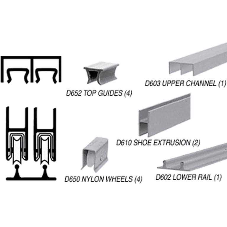 Crl Track Assembly D603 Upper and D602 Lower Track With Nylon Wheels D2203 - Cheap Fitting