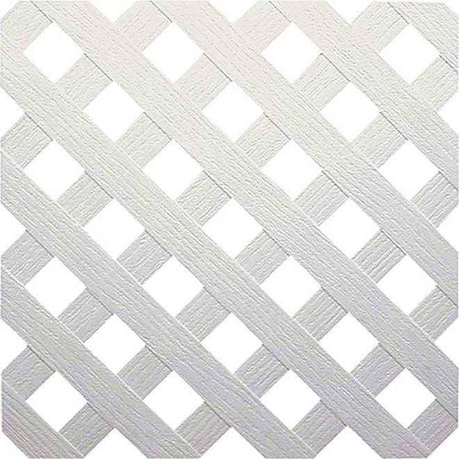 Veranda 4 ft. x 8 ft. White Privacy Diamond Vinyl Lattice 73004042 - Cheap Fitting