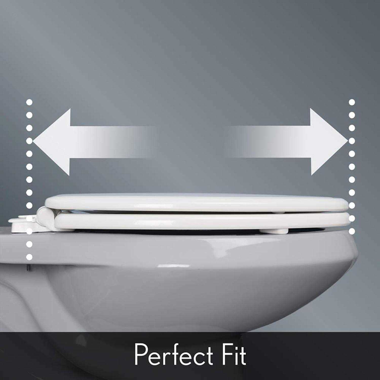 Mayfair Kendall Slow Close Elongated White Enameled Wood Toilet Seat - Cheap Fitting