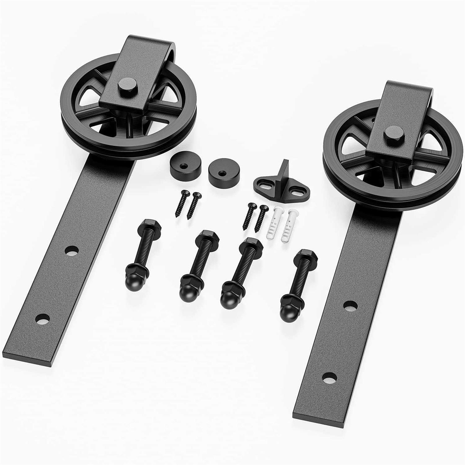 HomLxaLx Sliding Barn Door Hardware Rollers, Barn Door Hangers Only, Fit 1 3/8-1 3/4 Thickness Door Panel, Smooth and Quiet Industry Hangers - Cheap Fitting