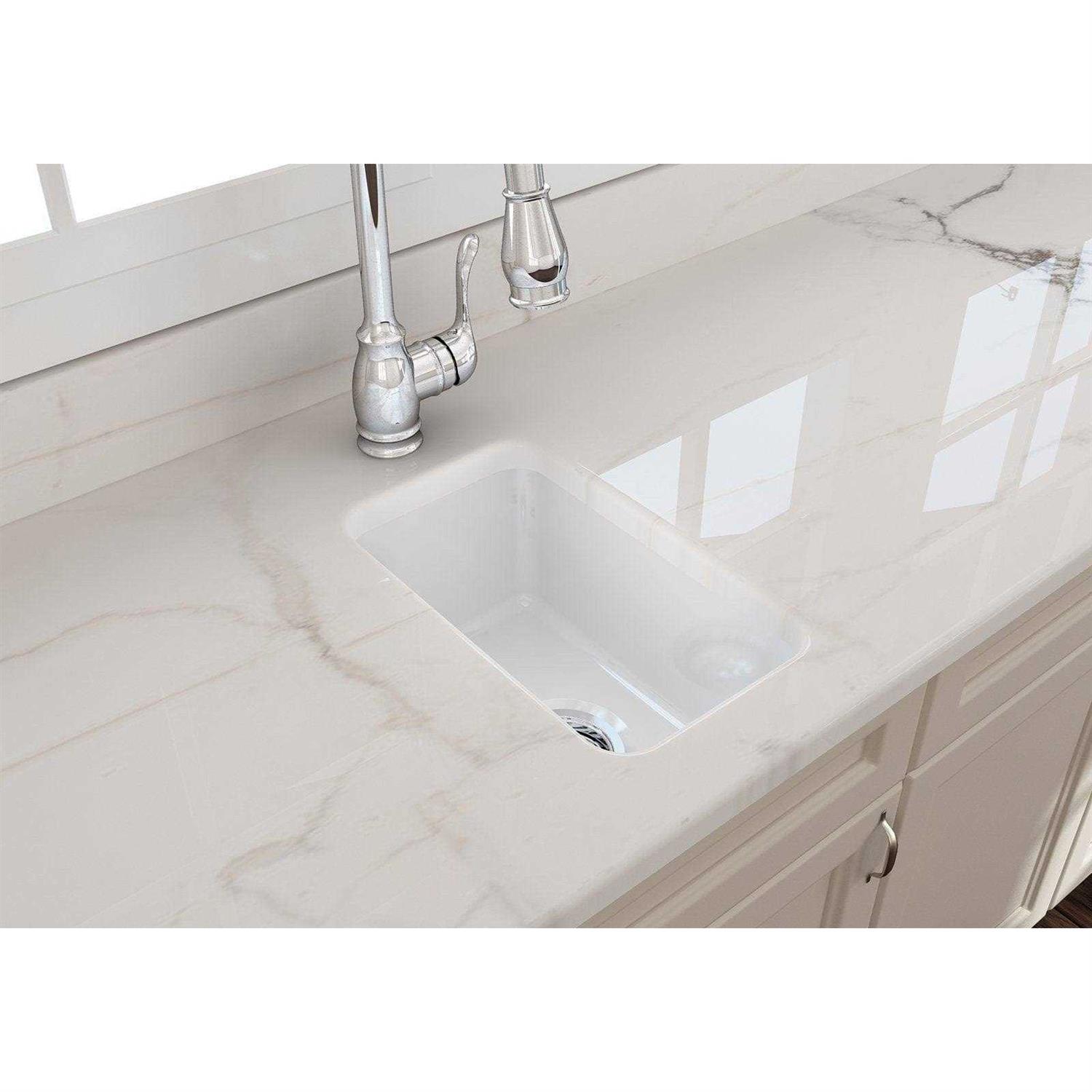 BOCCHI Sotto 12 Single Bowl Undermount Fireclay Kitchen Sink 1358 - Cheap Fitting