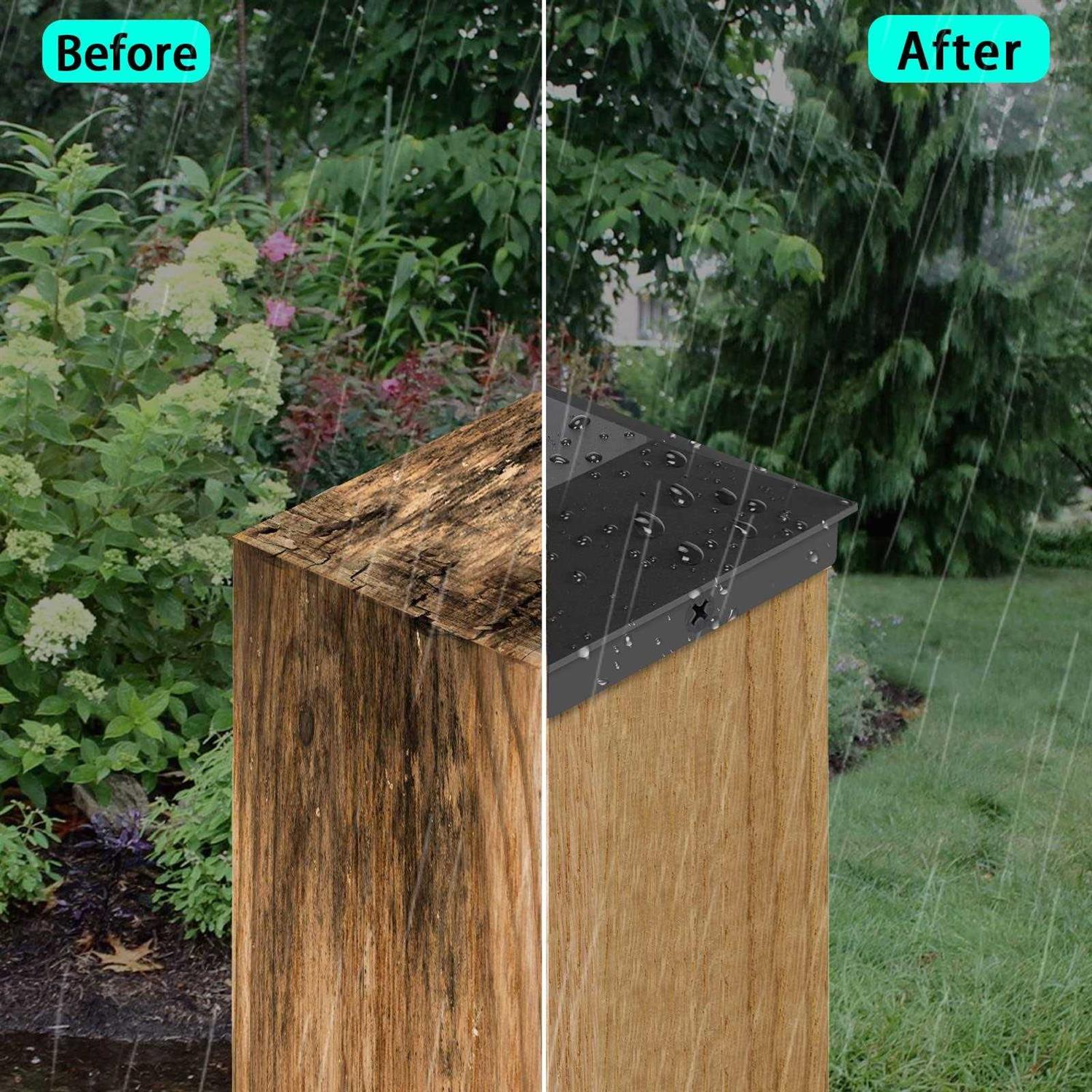 Eapele 4X4 Wood Fence Post Caps, PP Plastic Water-Proof UV-Proof, Keep Post from Cracking and Rotting - Cheap Fitting