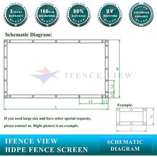 Ifence View Ifenceview Shade Cloth Fabric Fence Privacy Screen Mesh Net for Construction Site Yard Driveway Garden - Cheap Fitting