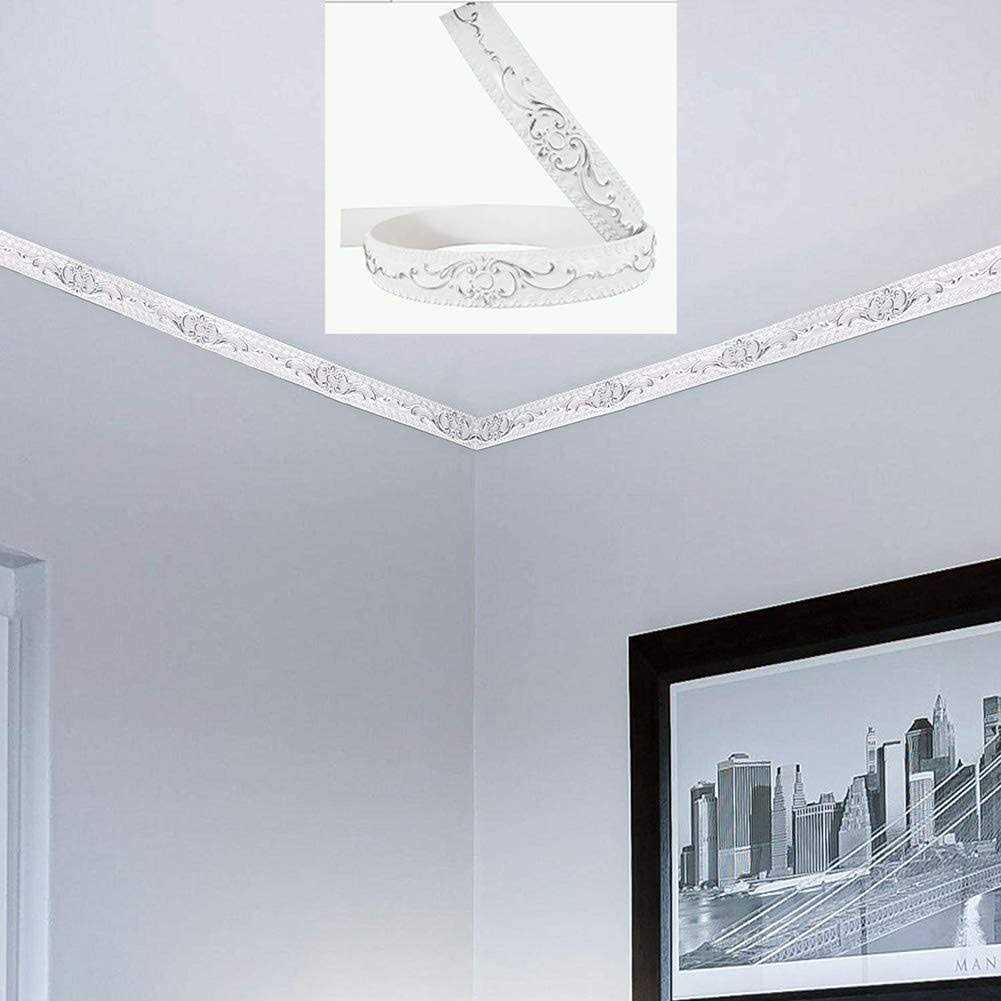 ITTA 1-2/5 Inch x 16 Feet Flexible Molding Trim Peel and Stick Self Adhesive Crown Molding Ceiling Molding Wall Trim Photo Frame for Home Décor - Cheap Fitting