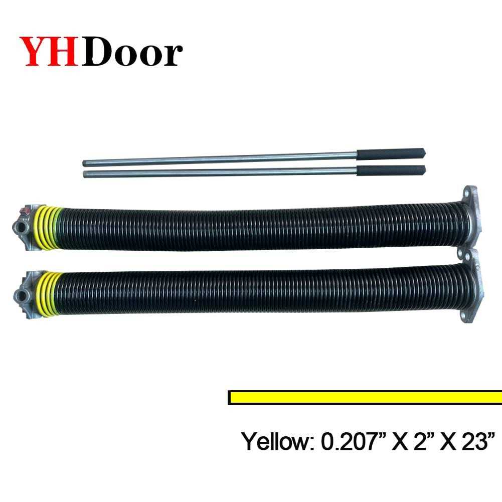 Pair of 2 Garage Door Torsion Springs with Non-Slip Winding Bars - Cheap Fitting