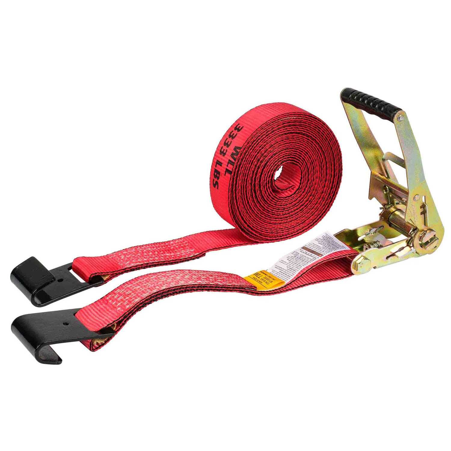 Mytee Products Ratchet Tie-Down Straps with Flat Hooks 2 x 30′ Ratchet Straps - Cheap Fitting